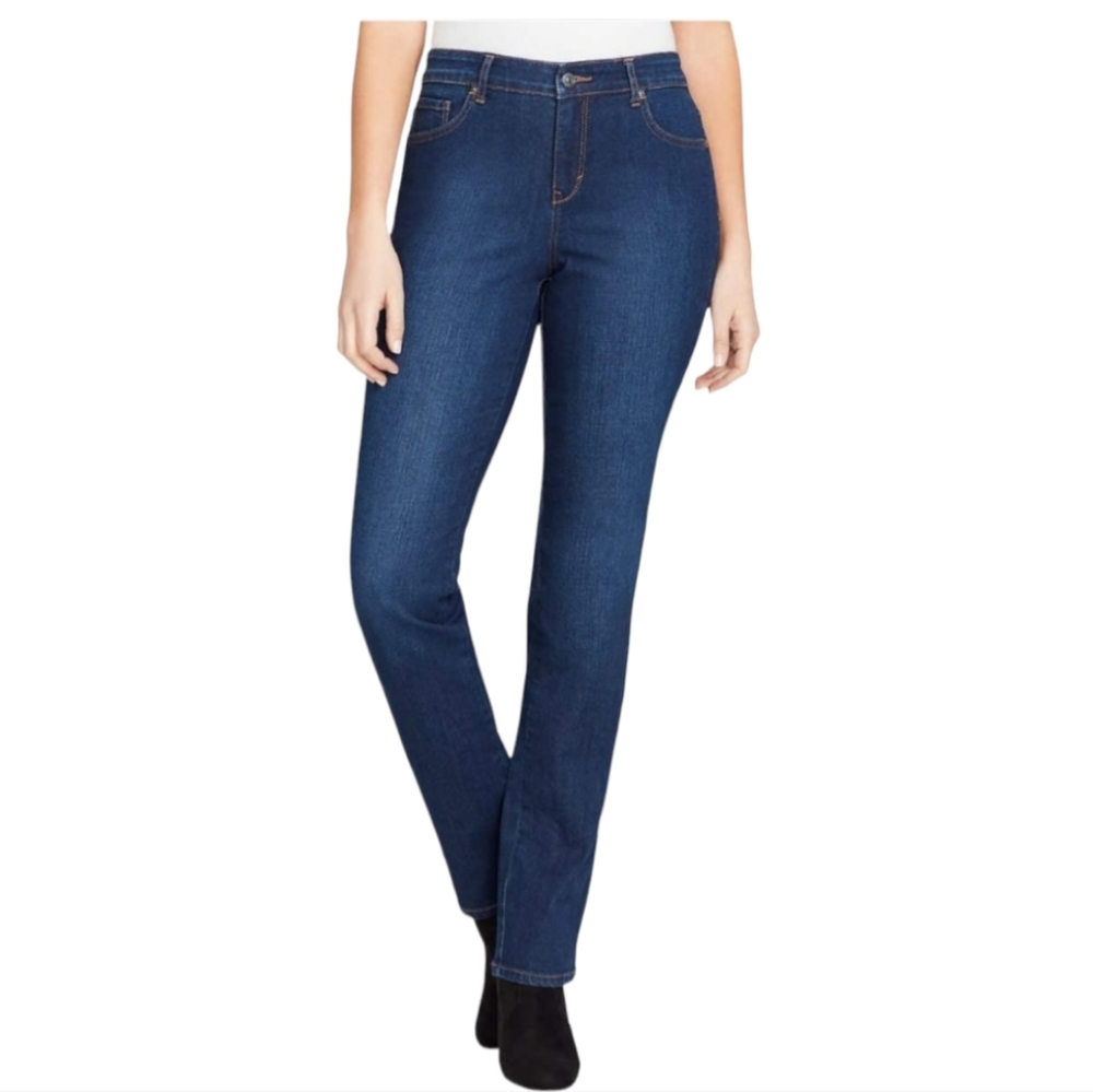Gloria Vanderbilt Women Slimming Rail Straight Leg Jeans Vail Wash 14